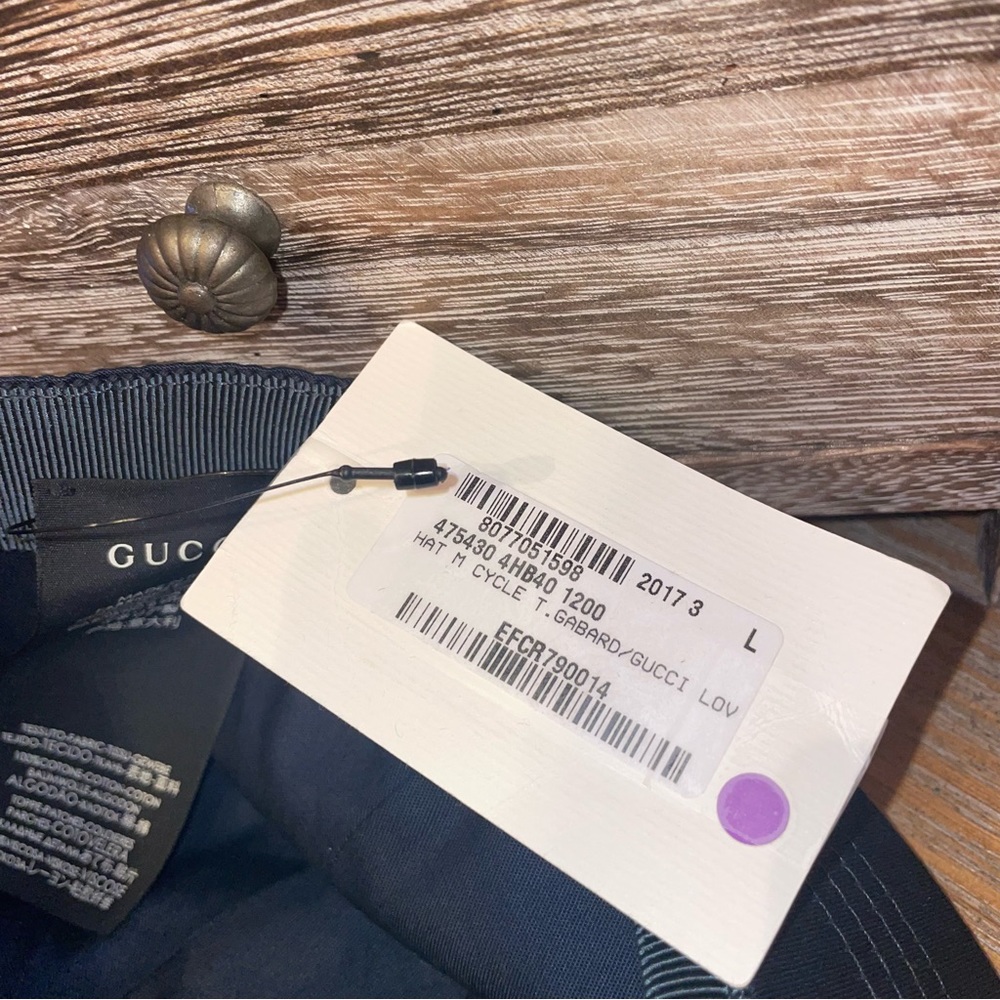 NWT! Gucci “Gucci x Loved” Cycle Hat in Navy Blue - Size Large - Discontinued - Picture 7 of 8